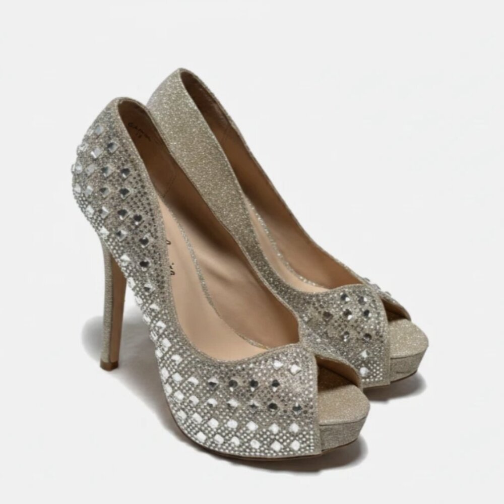 Lauren Lorraine Nude Sparkle Size 7.5